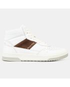 Baskets en Cuir Mid Ace Spin blanc/marron