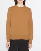 Pull 100% Cachemire col rond Zabri camel