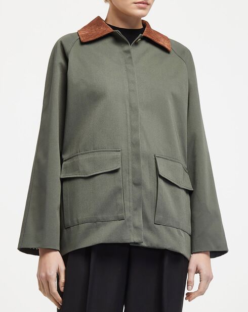 Chasse Kinga parka van kaki wolmix