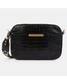 Sac en Cuir Sammy Croco noir - 16x25x8 cm