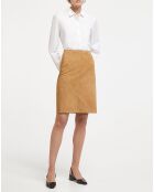Jupe en Velours de Cuir Kind camel