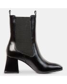 Bottines en Cuir noires - Talon 7 cm