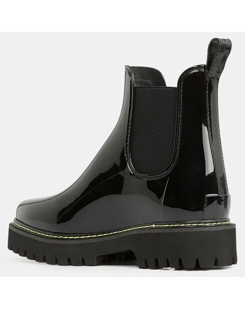 Boots de pluie surpiqures noires - Talon 5 cm