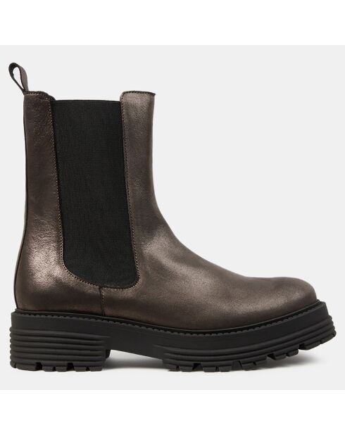 Chelsea boots en Cuir bronze - Talon 4 cm