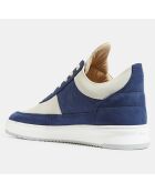 Baskets en Cuir Low Top Game blanc/bleu