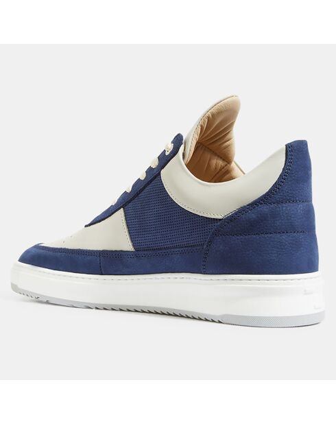 Baskets en Cuir Low Top Game blanc/bleu