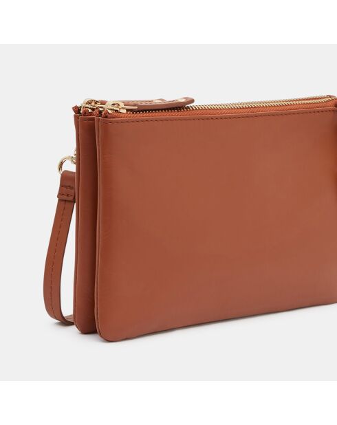 Pochette en Cuir Day G camel - 14x22x3.5 cm