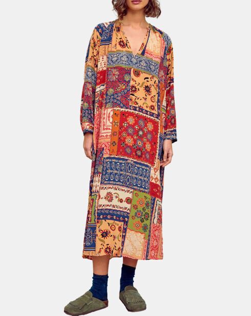 Robe 100% Soie Lela multicolore