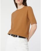 Pull 100% Cachemire manches courtes Difi camel