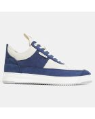 Baskets en Cuir Low Top Game blanc/bleu