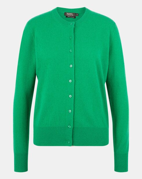 Cardigan 100% Cachemire Zacao vert emeraude