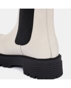 Chelsea boots en Cuir beiges - Talon 4 cm