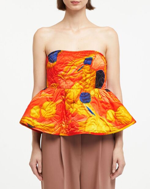 Top en Coton & Soie Emilie orange/jaune