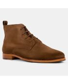 Boots en Velours de Cuir Vasco marron foncé