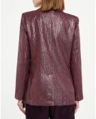 Veste Laminated Ribbed Velvet bordeaux