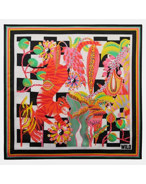 Foulard Tigre multicolore  55x55 cm