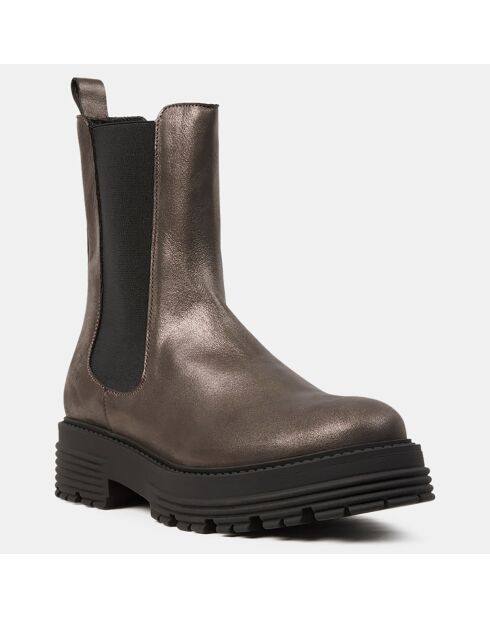 Chelsea boots en Cuir bronze - Talon 4 cm