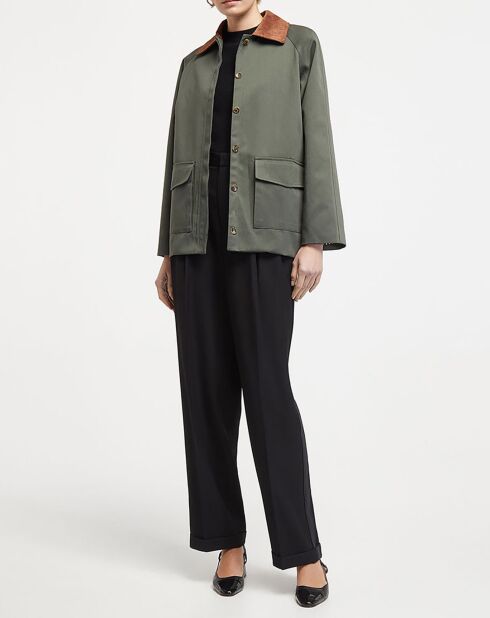 Chasse Kinga parka van kaki wolmix