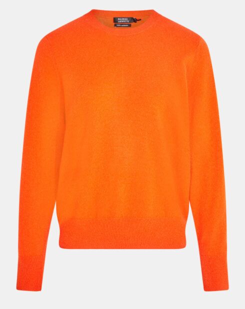 Pull 100% Cachemire col rond Zabri orange