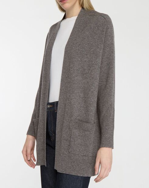 Gilet en Laine & Cachemire Susan gris foncé