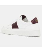 Baskets en Cuir Edition 06 blanc/bordeaux