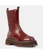 Chelsea Boots en Cuir semelle épaisse marron - Talon 4.5 cm