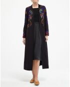 Manteau en Coton & Laine Musa Embroidery noir