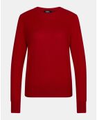 Pull 100% Cachemire col rond Zabri rouge laque