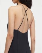 Robe en Soie mélangée Marocain Crepe Slip noire