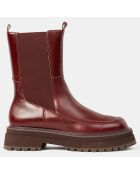 Chelsea Boots en Cuir semelle épaisse marron - Talon 4.5 cm