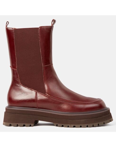 Chelsea Boots en Cuir semelle épaisse marron - Talon 4.5 cm