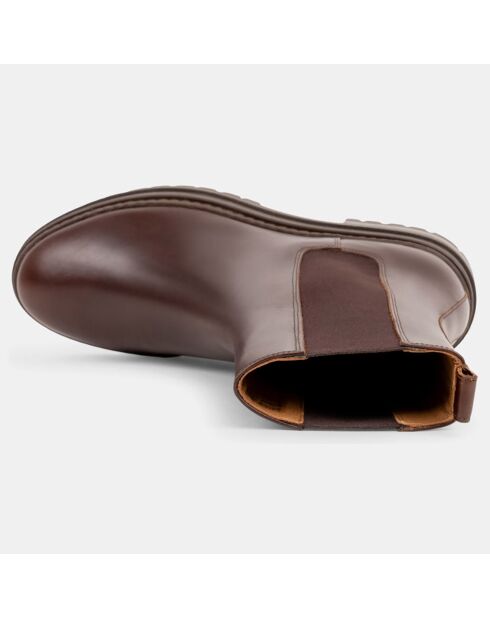 Chelsea boots en Cuir Clover marron foncé