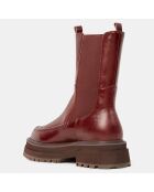 Chelsea Boots en Cuir semelle épaisse marron - Talon 4.5 cm