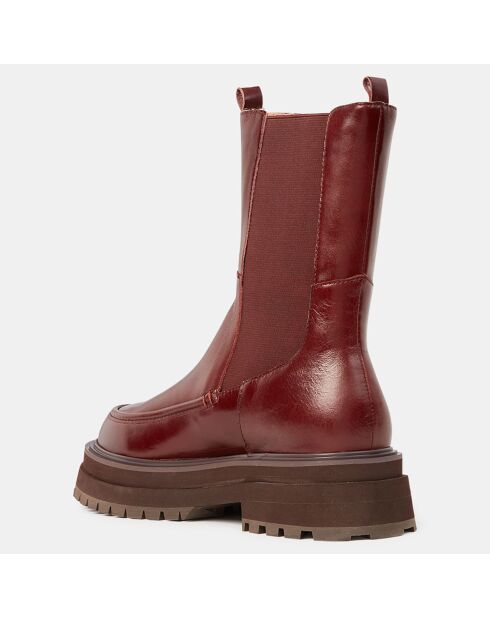 Chelsea Boots en Cuir semelle épaisse marron - Talon 4.5 cm