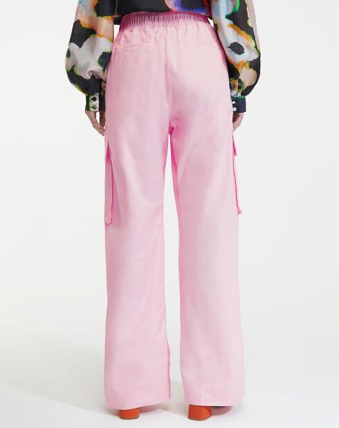 Pantalon en Coton Bio Cargo Fatuna 1796 Poplin rose