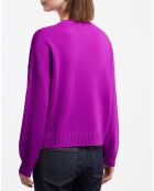 Pull en Laine & Cachemire Boite Sean  violet moyen