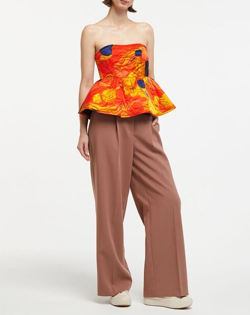 Top en Coton & Soie Emilie orange/jaune