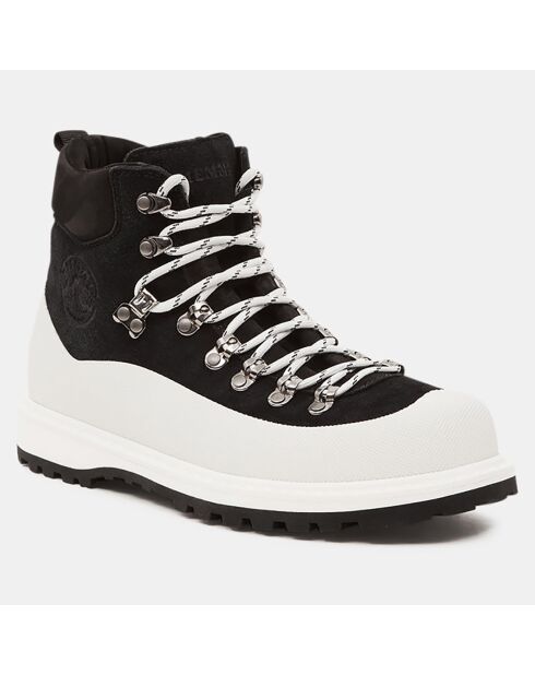 Boots en Velours de Cuir Roccia noir/blanc