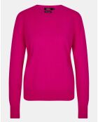 Pull 100% Cachemire col rond Zabri rose fushia