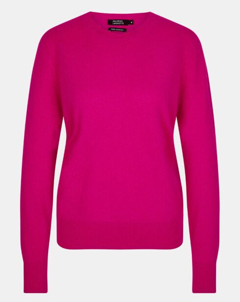 Pull 100% Cachemire col rond Zabri rose fushia