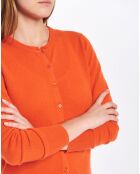 Cardigan 100% Cachemire Zacao orange