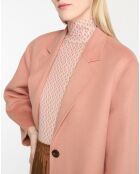 Manteau en Laine mélangée Double Fa Claudel rose clair