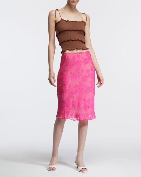 Jupe Zafora Fleurs rose