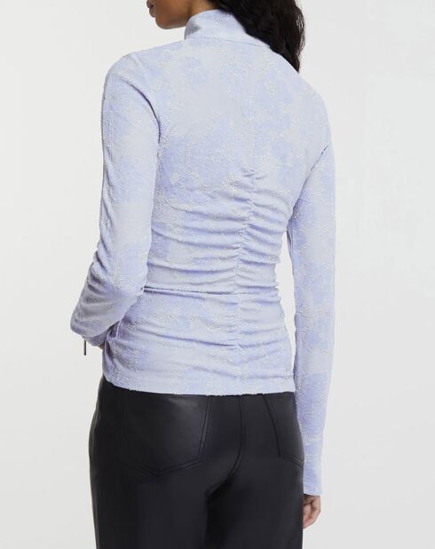 Top Valentine Floral Relief Jersey bleu/blanc
