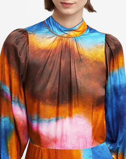 Robe en Soie mélangée Alina multicolore