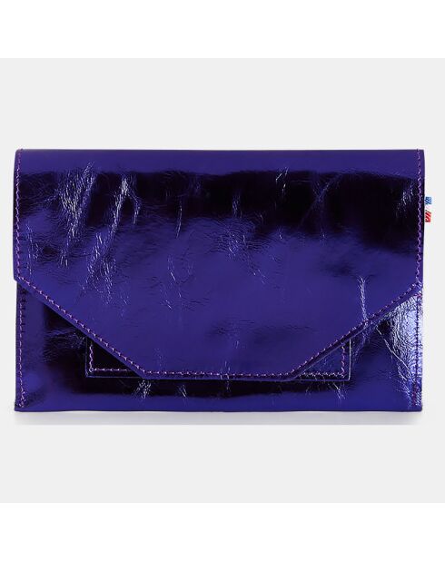 Pochette en Cuir Fred Mif chrome/violet - 11x17x1 cm