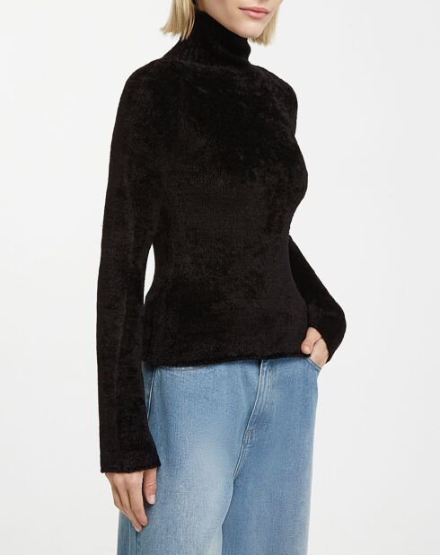 Pull Chenille Turtle Neck noir