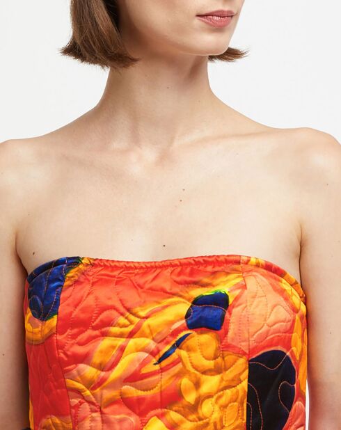 Top en Coton & Soie Emilie orange/jaune