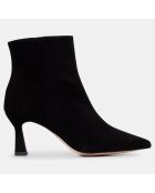 Bottines en Cuir bout pointu noires - Talon 7 cm