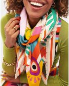 Foulard Palmier multicolore  130x130 cm